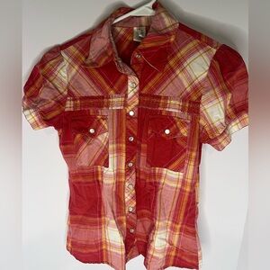 Full Tilt Women’s Button Down Pearl Snap Shirt Size Small